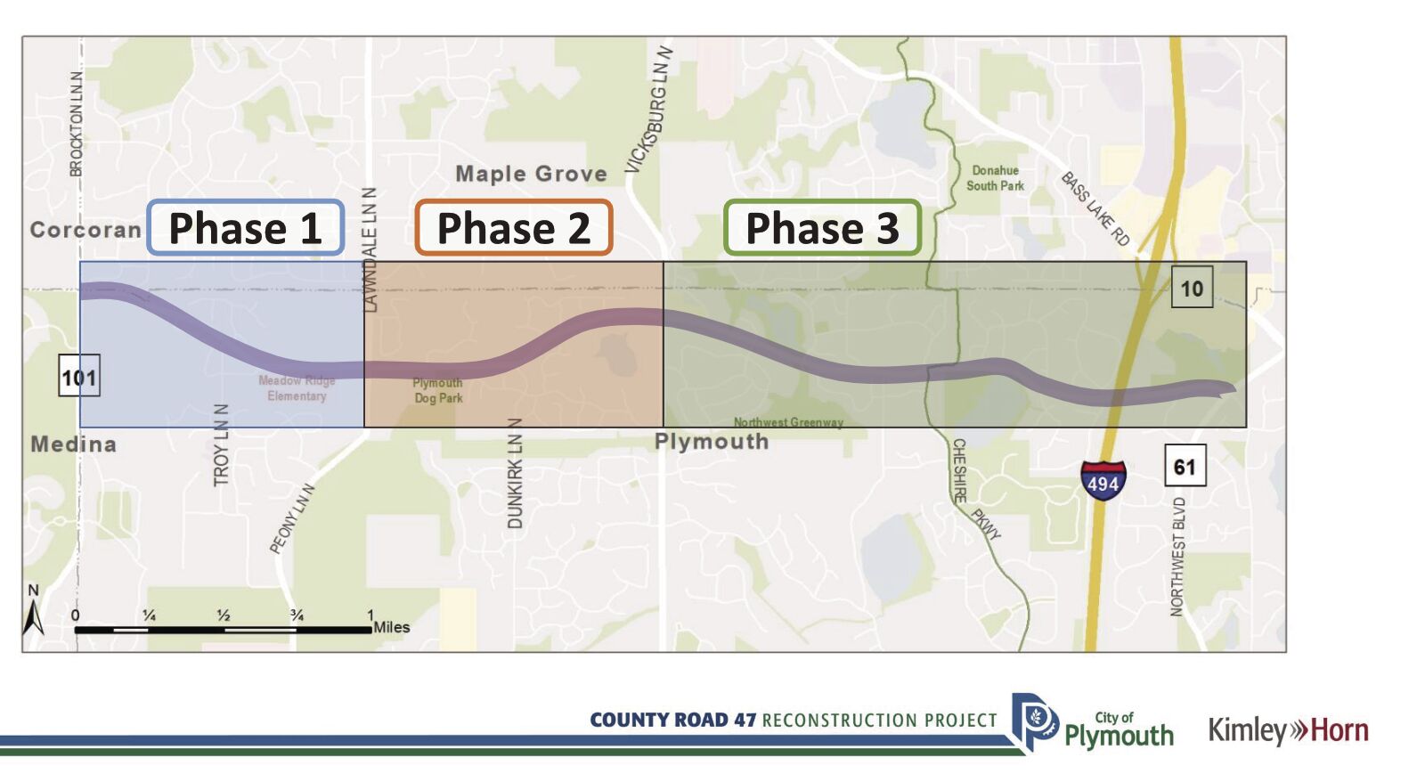 County Road 47 map phases